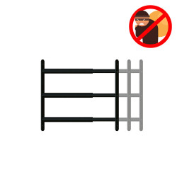 Grille défense télescopique 3 barreaux 48 a 90 cm noir de marque AFBAT, référence: B9936300
