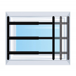 Grille défense télescopique 3 barreaux 48 a 90 cm noir - AFBAT