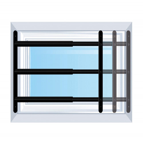 Grille défense télescopique 3 barreaux 48 a 90 cm noir - AFBAT