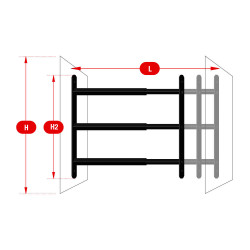 Grille défense télescopique 3 barreaux 48 a 90 cm noir - AFBAT