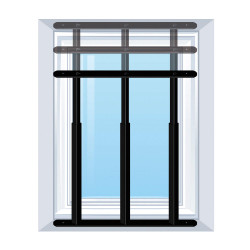 Grille défense télescopique 3 barreaux 48 a 90 cm noir - AFBAT