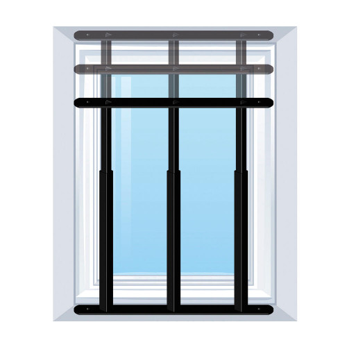 Grille défense télescopique 3 barreaux 48 a 90 cm noir - AFBAT