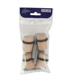 Lot de 4 butées de porte à coller bois ALPERTEC effet bois - ALPERTEC