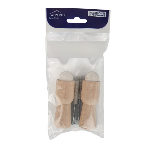 Lot de 2 butées de porte à visser bois ALPERTEC effet bois - ALPERTEC