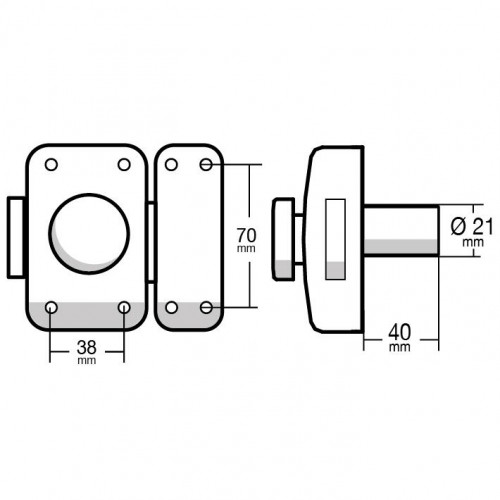 Verrou bouton / cylindre THIRARD Apache, L.40 mm - THIRARD 