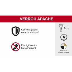 Verrou bouton / cylindre THIRARD Apache, L.40 mm - THIRARD