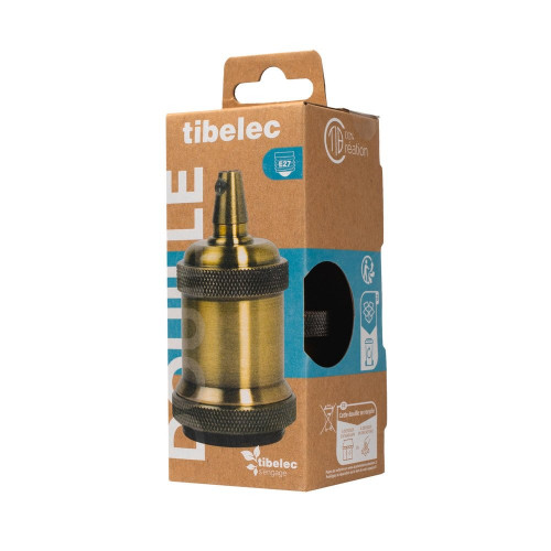 Douille e27 + cache metal bronze d50mm tibelec - TIBELEC