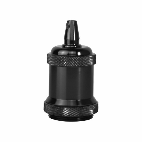 Douille e27 + cache metal chrome noir d50mm tibelec - TIBELEC