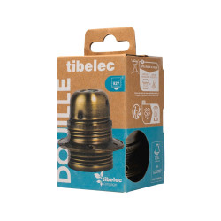 Douille e27 metal + 2 bagues bronze tibelec - TIBELEC