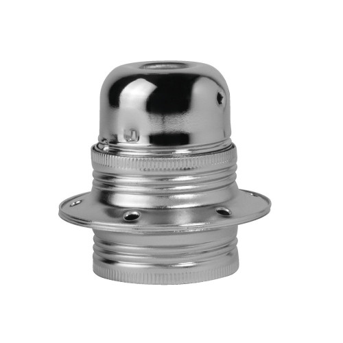 Douille e27 metal + 2 bagues chrome tibelec - TIBELEC