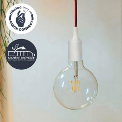 Douille e27 + cache-Douille silicone d40mm blanc tibelec - TIBELEC