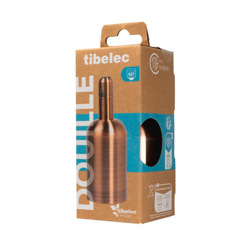 Douille e27 + cache metal or rose d42mm tibelec - TIBELEC