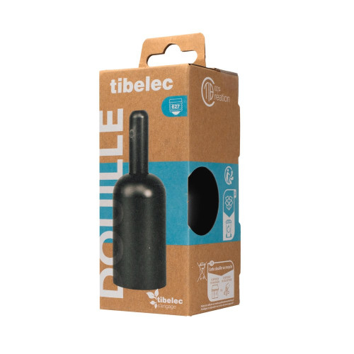 Douille e27 + cache metal titane d42mm tibelec - TIBELEC