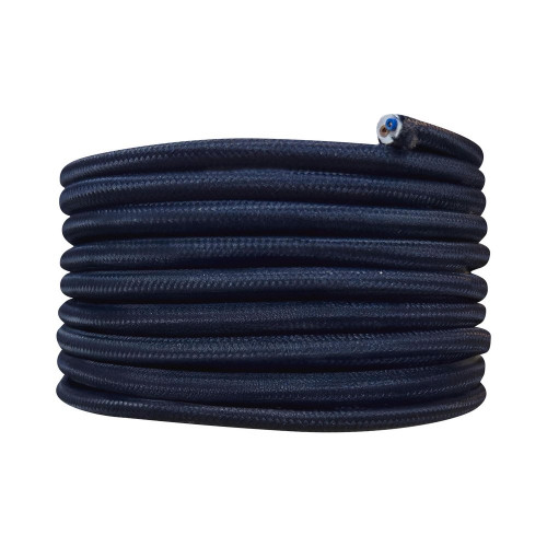 Cable tissu 2x0.75mm 3m bleu marine tibelec - TIBELEC
