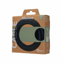 Cable tissu 2x0.75mm 3m bleu marine tibelec - TIBELEC