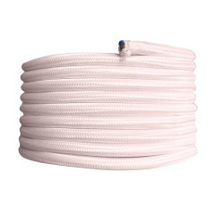 Cable tissu 2x0.75mm 3m rose ballerine tibelec - TIBELEC