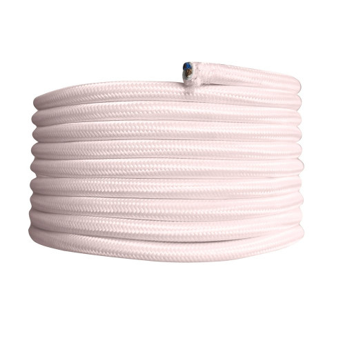 Cable tissu 2x0.75mm 3m rose ballerine tibelec - TIBELEC