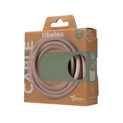 Cable tissu 2x0.75mm 3m rose ballerine tibelec - TIBELEC