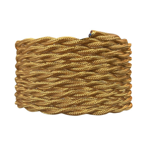 Cable tissu torsade 0.75mm 3m or antique tibelec - TIBELEC