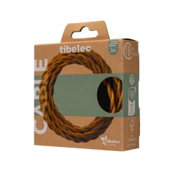 Cable tissu torsade 0.75mm 3m or antique tibelec - TIBELEC
