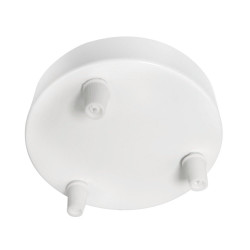 Plafonnier rosace métal 3 cables d 12 cm blanc TIBELEC - TIBELEC