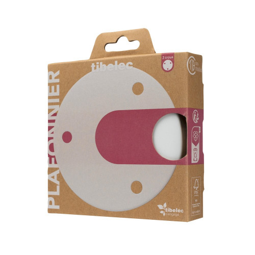 Plafonnier rosace métal 3 cables d 12 cm blanc TIBELEC - TIBELEC