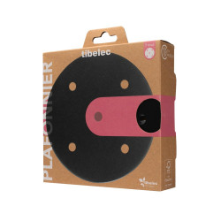 Plafonnier rosace métal 5 cables d 15 cm noir TIBELEC - TIBELEC