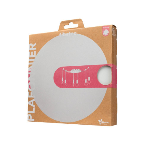 Pavillon plafonnier metal araignee 12 cables d180mm blanc tibelec - TIBELEC