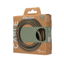 Cable tissu 2x0.75mm 3m kaki tibelec - TIBELEC