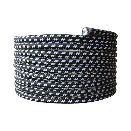 Cable tissu 2x0.75mm 3m noir & blanc tibelec - TIBELEC