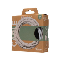 Cable tissu torsade 0.75mm 3m blanc tibelec - TIBELEC