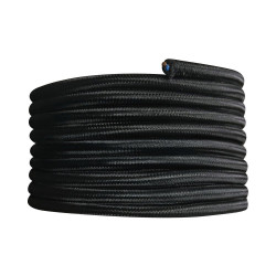 Cable tissu 2x0.75mm 3m noir tibelec - TIBELEC