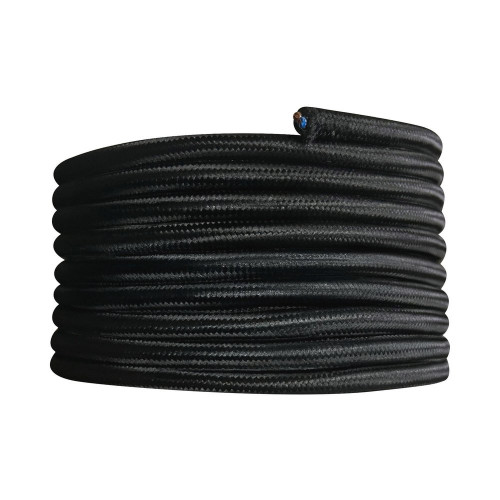 Cable tissu 2x0.75mm 3m noir tibelec - TIBELEC