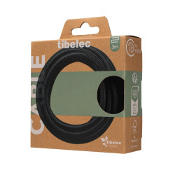 Cable tissu 2x0.75mm 3m noir tibelec - TIBELEC