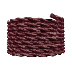 Cable tissu torsade 0.75mm 3m vieux rouge tibelec - TIBELEC