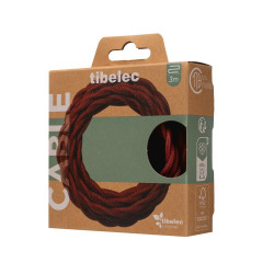 Cable tissu torsade 0.75mm 3m vieux rouge tibelec - TIBELEC