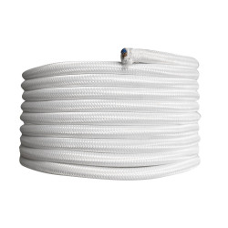 Cable tissu 2x0.75mm 3m blanc tibelec - TIBELEC