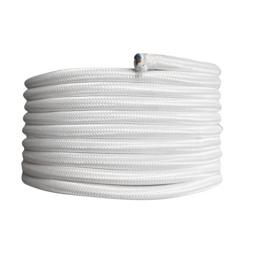 Cable tissu 2x0.75mm 3m blanc tibelec - TIBELEC