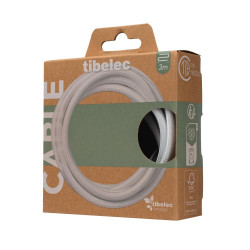 Cable tissu 2x0.75mm 3m blanc tibelec - TIBELEC