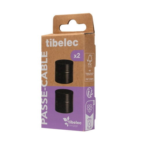 Passes cable aluminium noir d20mm lot de 2 tibelec - TIBELEC