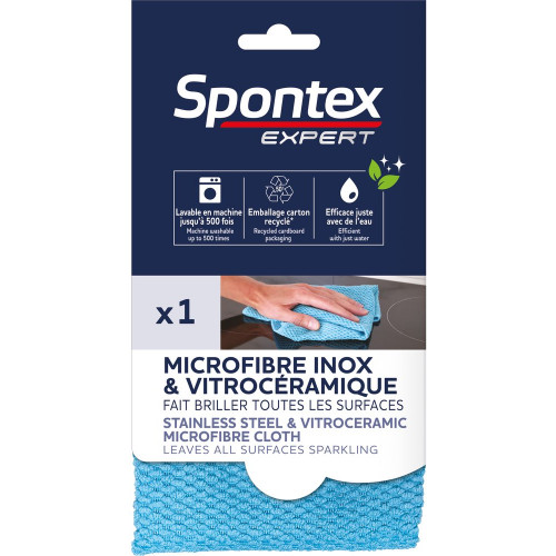 MICROFIBRE VITROCERAMIQUE / INOX SPONTEX - SPONTEX EXPERT