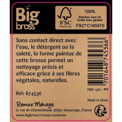 Brosse à main bambou, fibre naturelle BIG BROSS - BIG BROSS