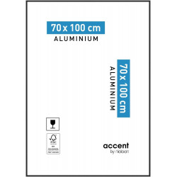 Cadre Accent, H.100 x l.70 cm, aluminium noir, NIELSEN de marque NIELSEN, référence: B10002700
