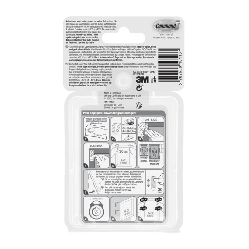 Lot de 12 Languette adhésive blanc Command 3M - COMMAND