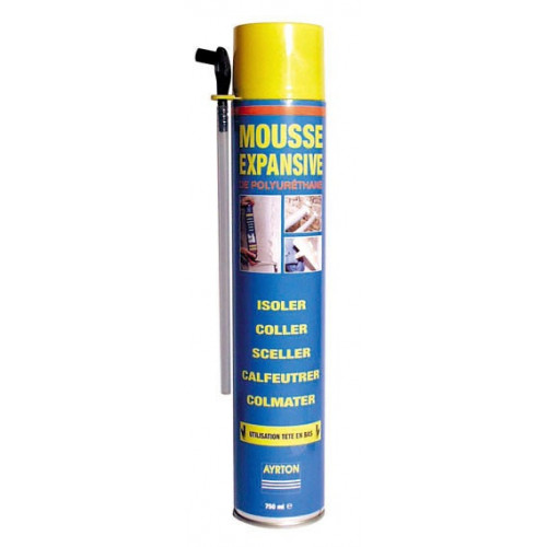 Outifrance Mousse expansive en polyuréthane jaune 750 mL