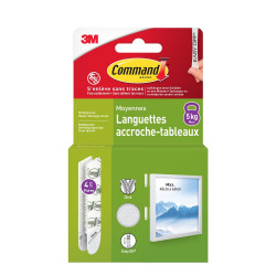 Lot de 4 languettes adhésives blanches Command 3M de marque COMMAND, référence: B10003100