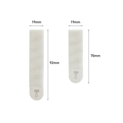 Languette de fixation adhésive tableau 8 M + 16 L blanc, lot de 12 paires, Comma - COMMAND