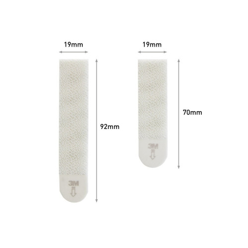 Languette de fixation adhésive tableau 8 M + 16 L blanc, lot de 12 paires, Comma - COMMAND