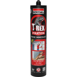 Cartouche de colle T-rex prise immédiate, 380g de marque SOUDAL, référence: B10003700