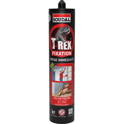 Cartouche de colle T-rex prise immédiate, 380g - SOUDAL